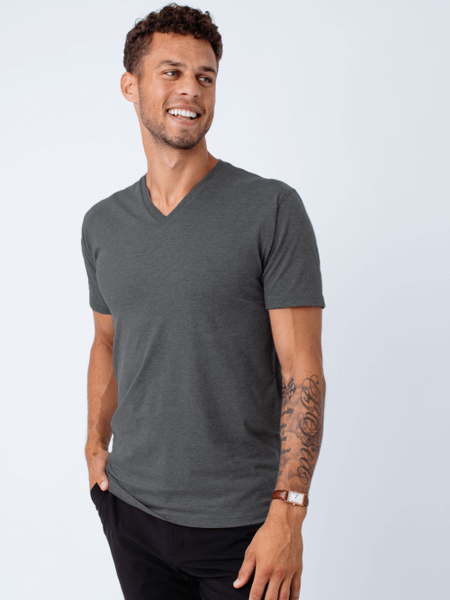 Carbon Grey V-Neck T-shirt | Fresh Clean Threads